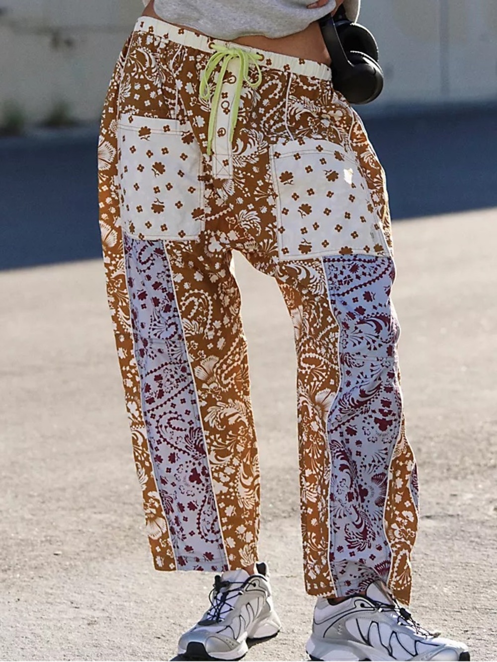 NWT FREE PEOPLE MOVEMENT Well Played Printed Pants | Paisley Floral Combo $148